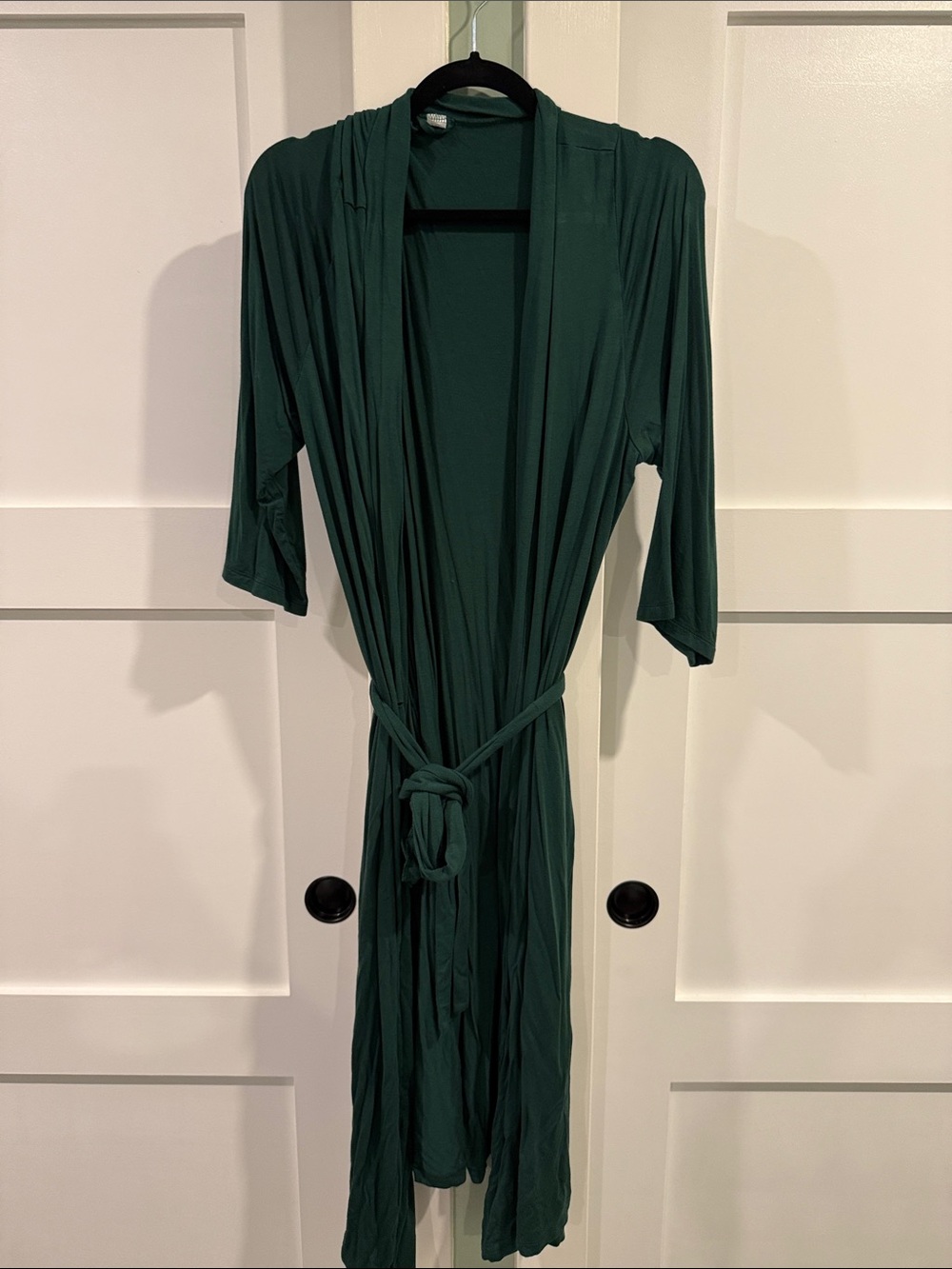 Milkmaid Goods Bamboo robe with tie - Hunter green